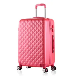 20 Inch Woman Travel Case Suitcases,Diamond Luggage Travel Bag,Abs Travel Luggage,Rolling