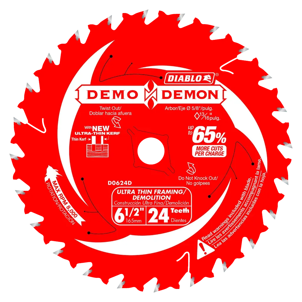 6-1/2 in. 24-Tooth Ultra-Thin Framing/Demolition Saw Blade