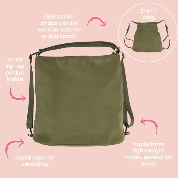 Backpack Shoulder Bag - Olive