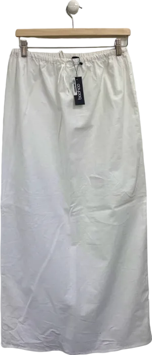 Boohoo White Cotton Maxi Skirt UK 8