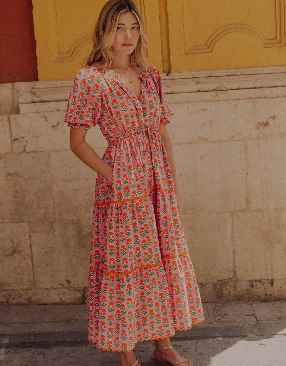 Calypso Dress in Marigold Buta