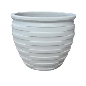 Classic White Ceramic Plant Pots - Versatile Sizes for Home & Garden