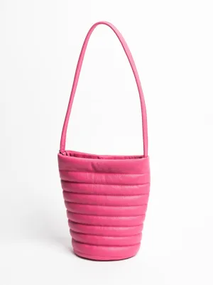 Danielle Bernard - Magenta Leather Puffer Bucket Bag