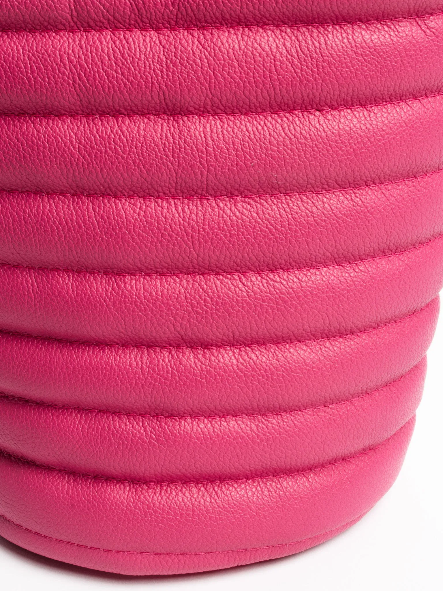 Danielle Bernard - Magenta Leather Puffer Bucket Bag