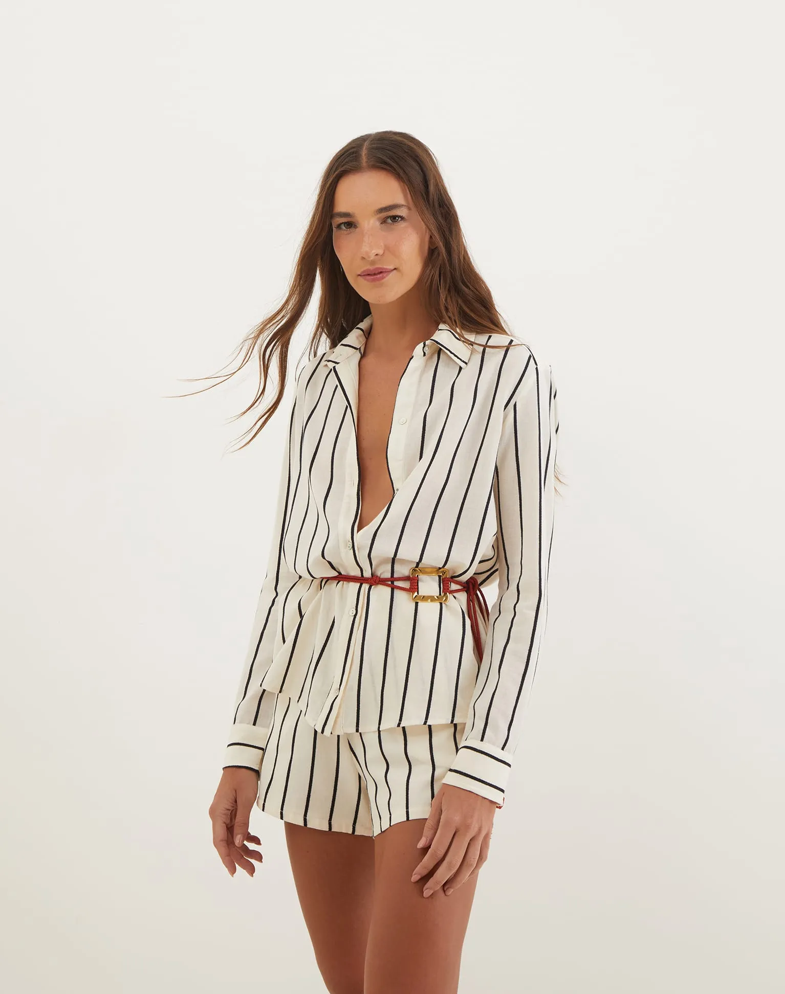 Dina Button Up Blouse - Serpentine