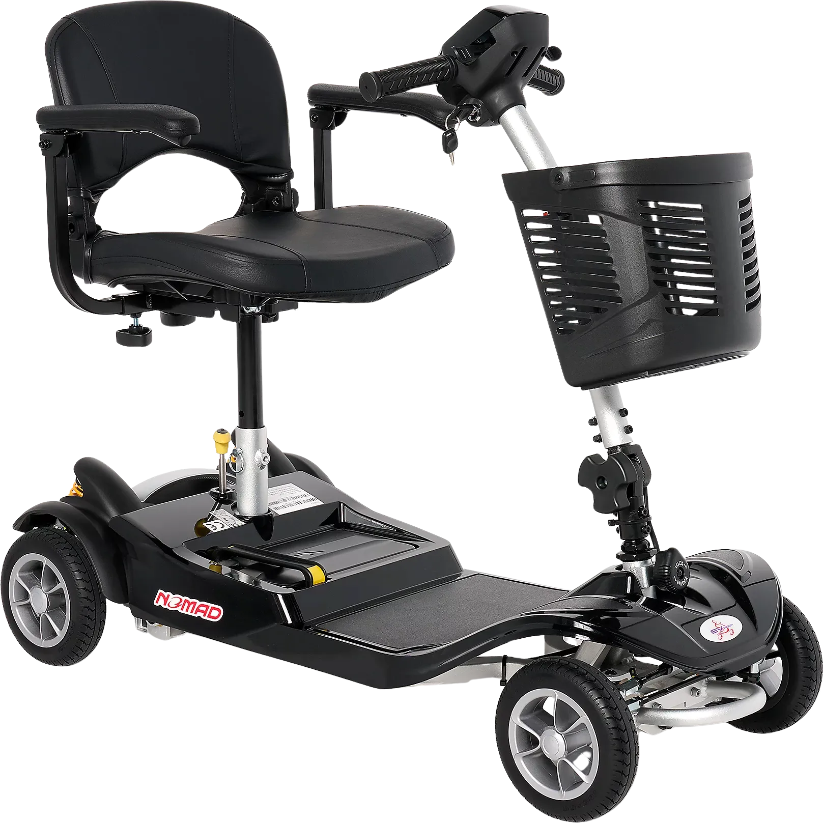 EV Rider Nomad Mobility Scooter 4 Wheel 260 lbs. Capacity 24V 10.3Ah Li-Ion Battery 4 MPH 10 Miles T4SU-BK New