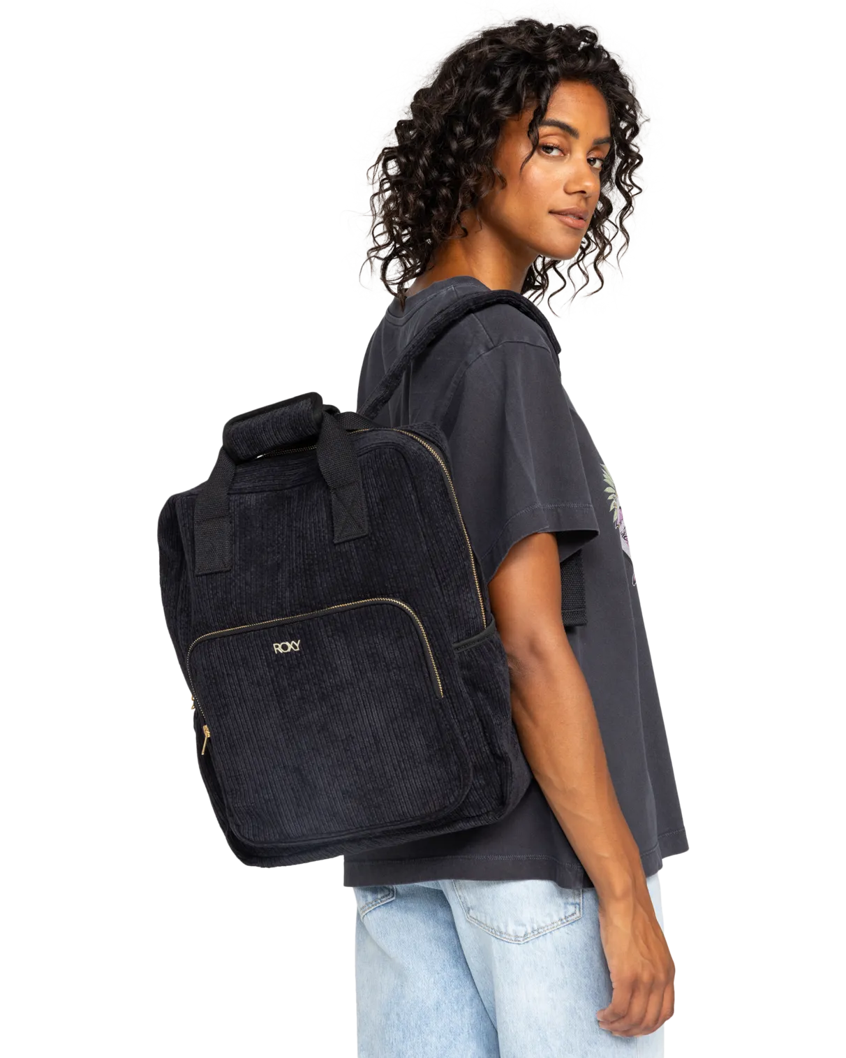 Feeling Good Corduroy Backpack in Anthracite