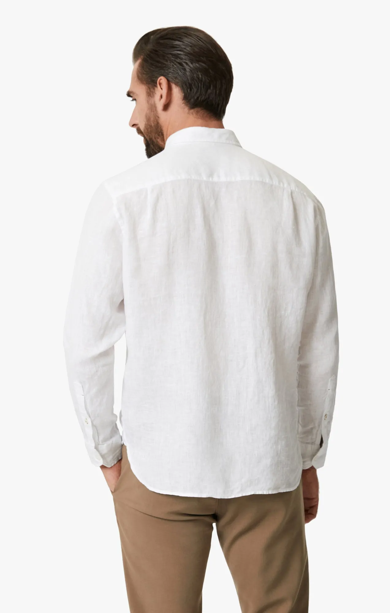 Linen Chambray Shirt In Bright White