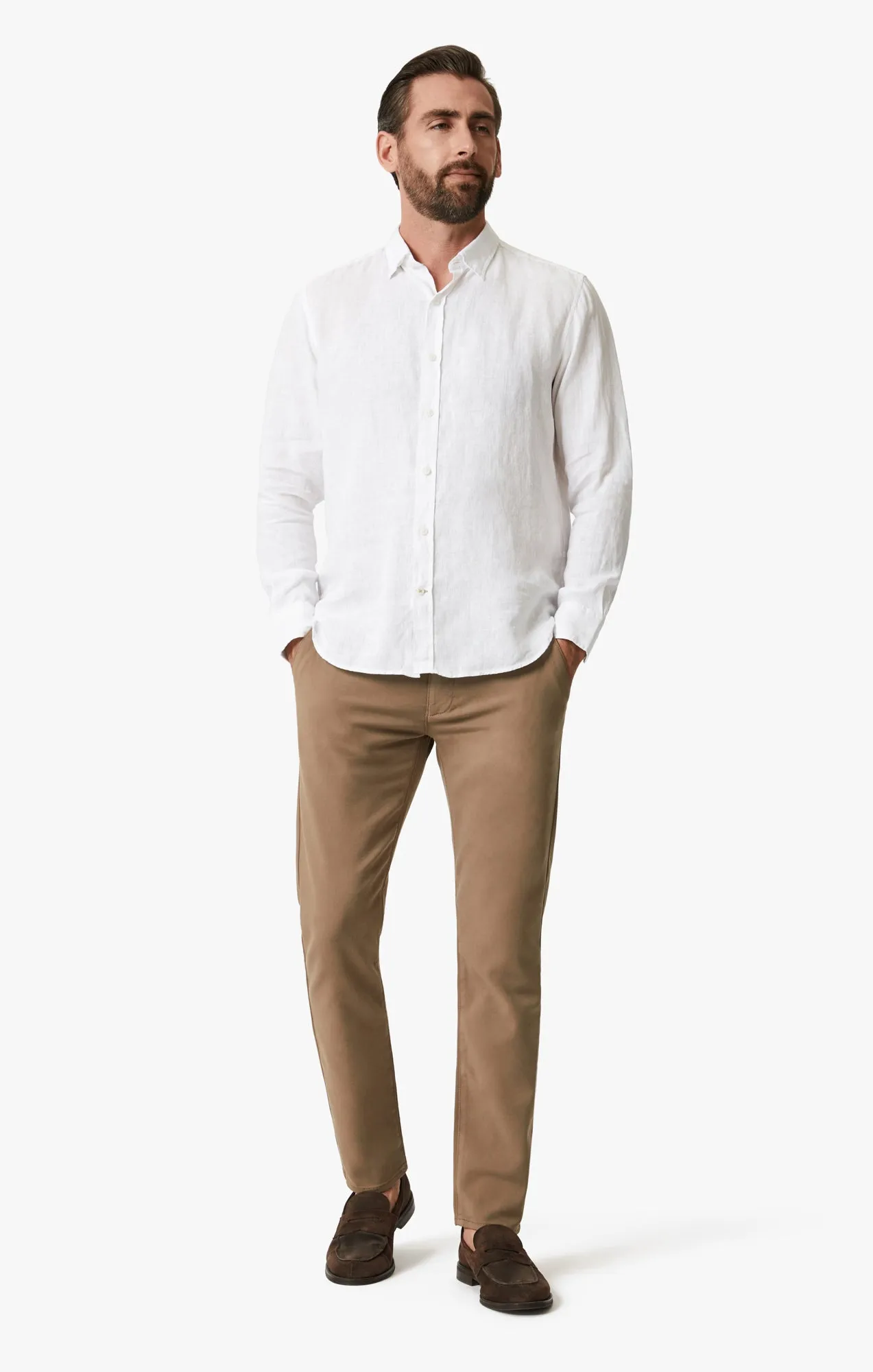 Linen Chambray Shirt In Bright White