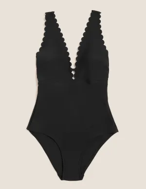 Padded Scallop Plunge Swimsuit