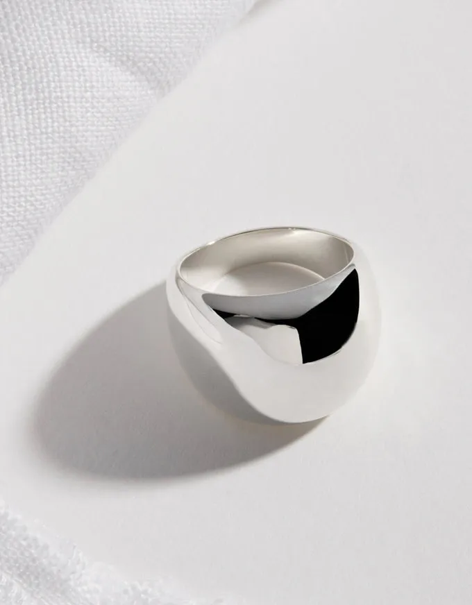 Panorama Silver Domed Ring