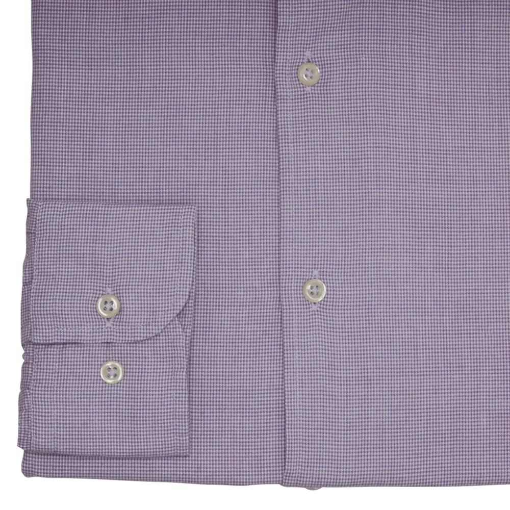 Purple Flannel Puppytooth Slim Fit Extreme Cutaway Shirt