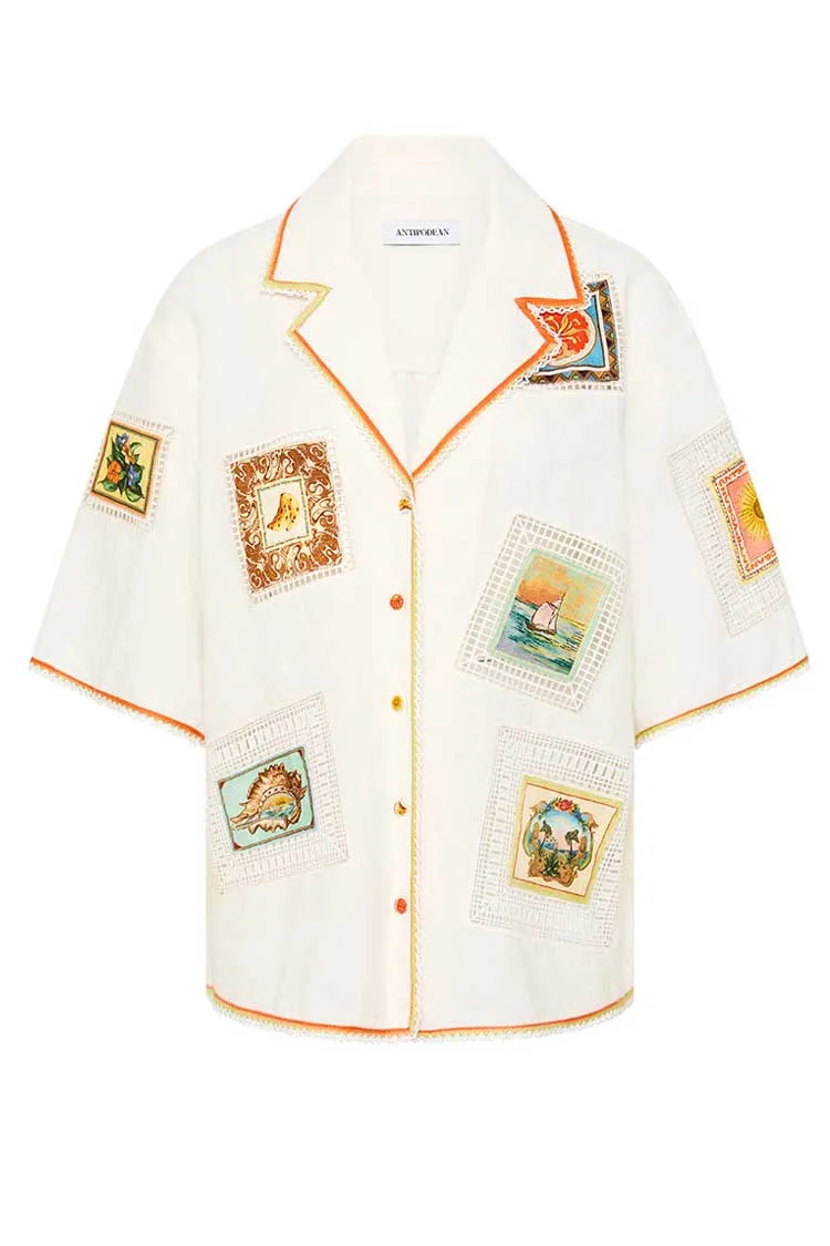 Trips Oversized Shirt in Seashell