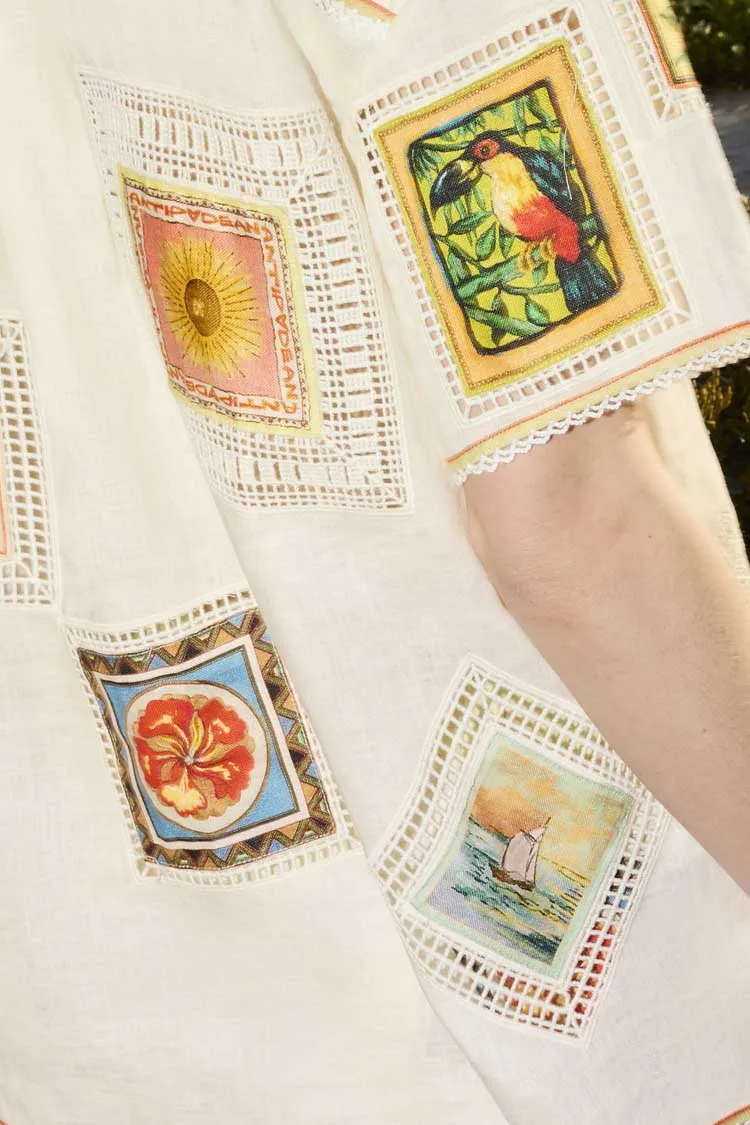 Trips Oversized Shirt in Seashell
