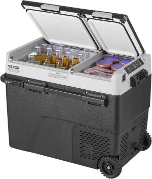 Vevor Car Refrigerator Freezer 61.5 Qt Portable Dual Zone -4°F to 68°F Temperature Adjustment New