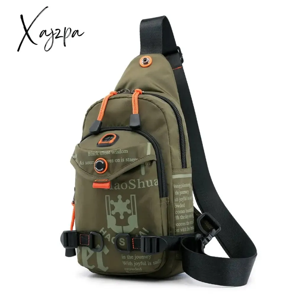 Xajzpa - Nylon Men Cross Body Chest Bag Messenger Pack Small Rucksack Knapsack Travel Casual Male One Shoulder Side Bags Sling Backpack